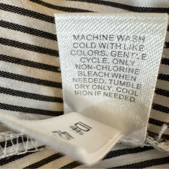 Refashioned Express Pin Striped Button Down Blouse with Tie Waist - Picture 8 of 9